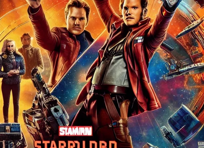 Image similar to a very high resolution image from a new movie, starlord. in a room full of posters and vinyls. mountains, directed by wes anderson