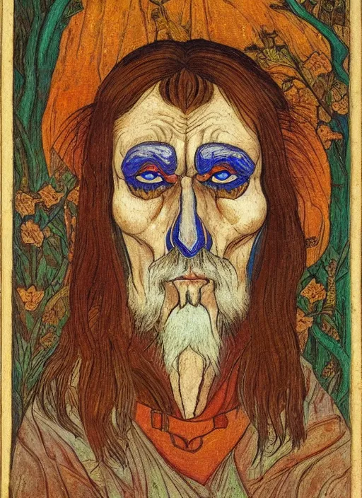 Prompt: portrait of likho ; scary slavic tale ; ivan bilibin style ; 8 k ; sharp focus