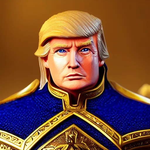 Image similar to donald trump as king anduin in world of warcraft