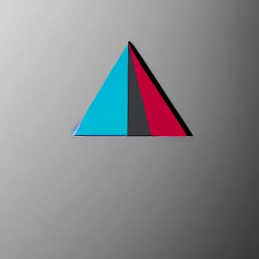 Image similar to a simple triangle with a soft shadow behind a light background, minimalistic corporative art, trending on artstation, minimalism