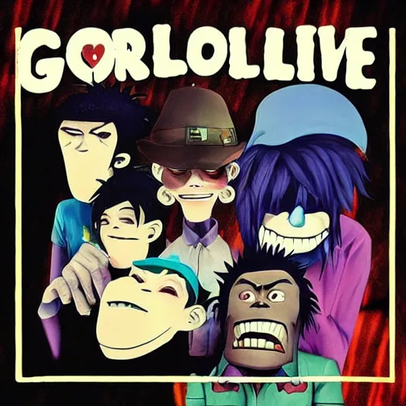 Prompt: gorillaz new album cover art