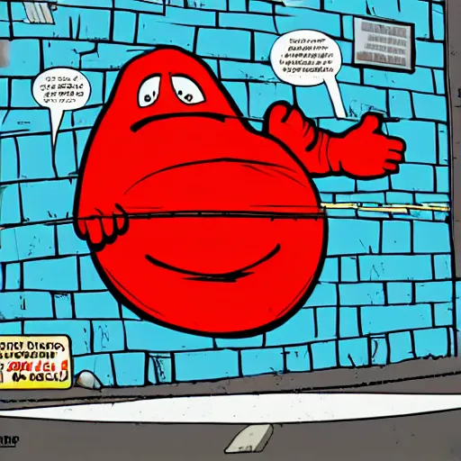 Prompt: The Kool-Aid Man breaking out of a Supermax Prison, comic book art