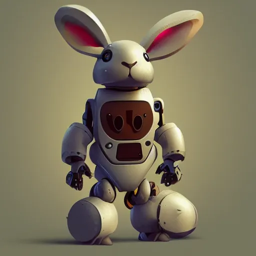 Image similar to rabbit robot in the style of dominik mayer artstation