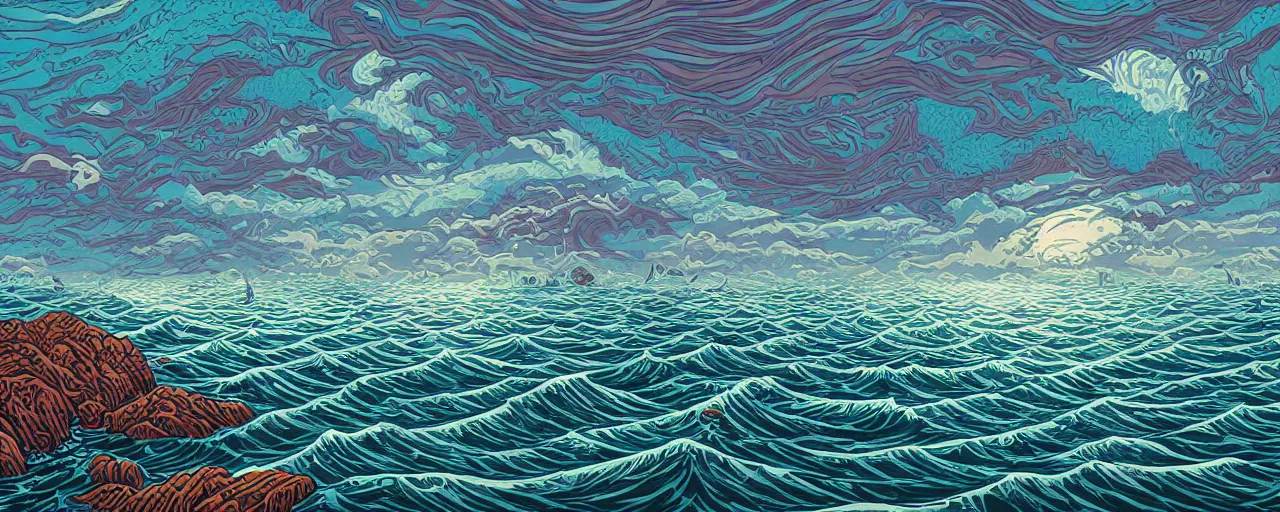 Image similar to the sea by dan mumford