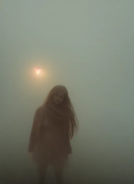 Prompt: girl comes out of the fog into the light, Confident, fog, rain, volumetric lighting, beautiful, golden hour, sharp focus, ultra detailed, cgsociety by Leesha Hannigan, Ross Tran, Thierry Doizon, Kai Carpenter, Ignacio Fernández Ríos, noir art house, 4k, 35mm, fujifilm