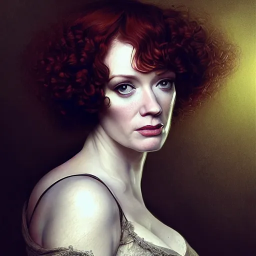 Prompt: christina hendricks in peaky blinders, baroque painting, intricate, elegant, highly detailed, centered, digital painting, artstation, concept art, smooth, sharp focus, illustration, artgerm, tomasz alen kopera, peter mohrbacher, donato giancola, joseph christian leyendecker, wlop, boris vallejo