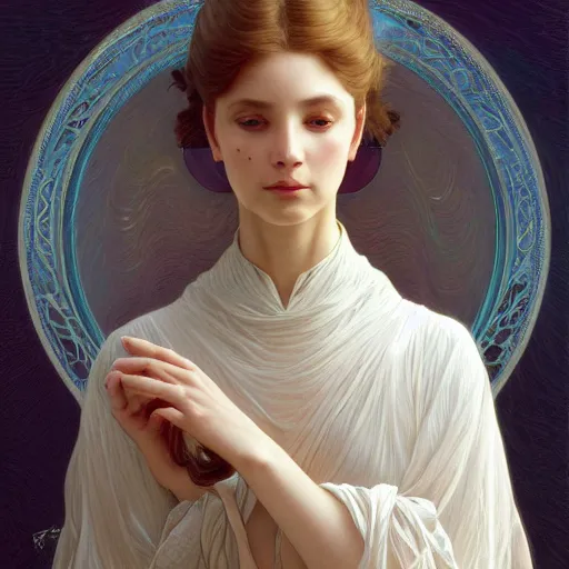 Image similar to moebius cat, portrait of a woman, intricate, elegant, highly detailed, digital painting, artstation, concept art, smooth, sharp focus, illustration, art by artgerm and greg rutkowski and alphonse mucha and william - adolphe bouguereau