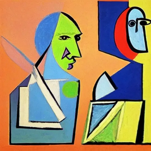 Prompt: twitter, facebook, instagram, by pablo picasso