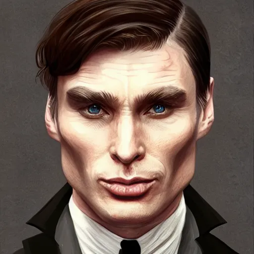 Prompt: a portrait of cillian murphy as tommy shelby, atlantis background, highly detailed, realistic face, digital art, epic, fantasy, in the style of artgerm, sharp, artstation