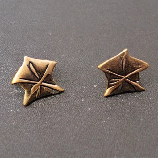 Image similar to bronze star shaped stone embroidered earrings, ultra realistic, clean,