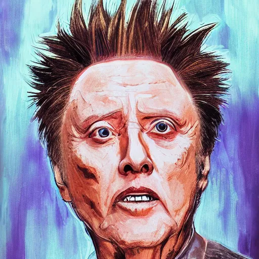 Image similar to portrait, super saiyan with christopher walken ’ s face