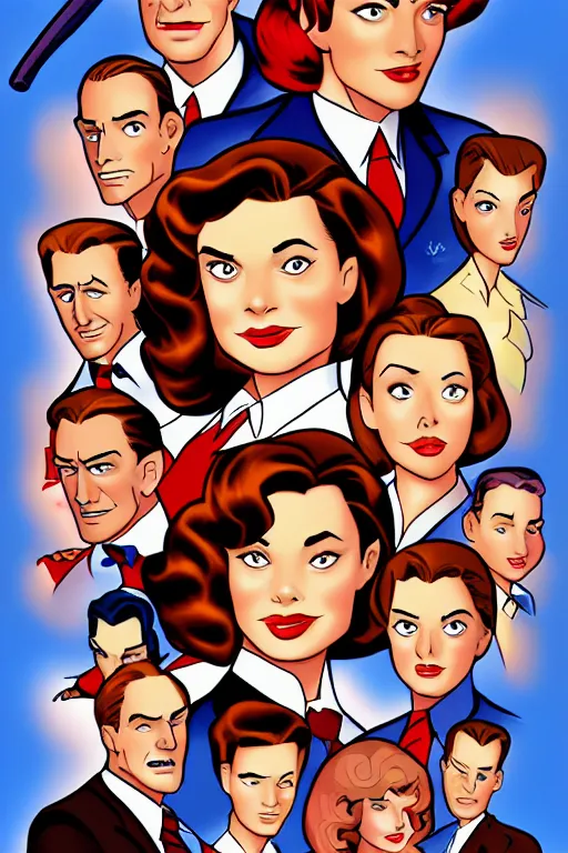 Image similar to Agent carter high quality digital painting in the style of Don Bluth