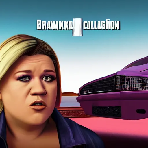 Image similar to young Kelly Clarkson's Breakaway album cover 3D render in the style of GTA V, 4k