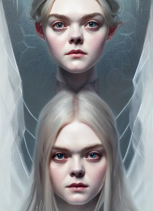 Prompt: symmetry!! portrait of elle fanning in dead space, horror, fashion, dark!! intricate, elegant, highly detailed, digital painting, artstation, concept art, smooth, sharp focus, illustration, art by artgerm and greg rutkowski and alphonse mucha