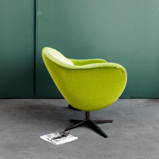 Image similar to an armchair in the shape of an avocado