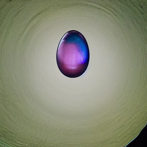 Image similar to - an iridescent angels egg inside a translucent rubber shell, bio luminance, hyper details, cinematic lights, photo bashing, cinematic lighting, octane