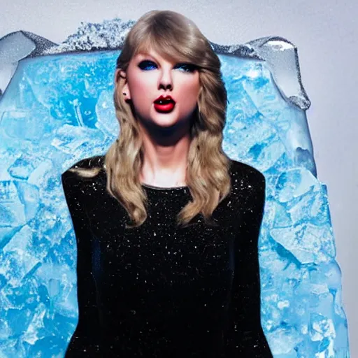 Prompt: Taylor Swift Frozen in a block of ice because she was not swift enough