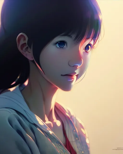 Image similar to beautiful! portrait of the popular girl, by katsuhiro otomo, yoshitaka amano, nico tanigawa, artgerm, greg rutkowski makoto shinkai takashi takeuchi studio ghibli, akihiko yoshida rendered with intense 3 d effect.