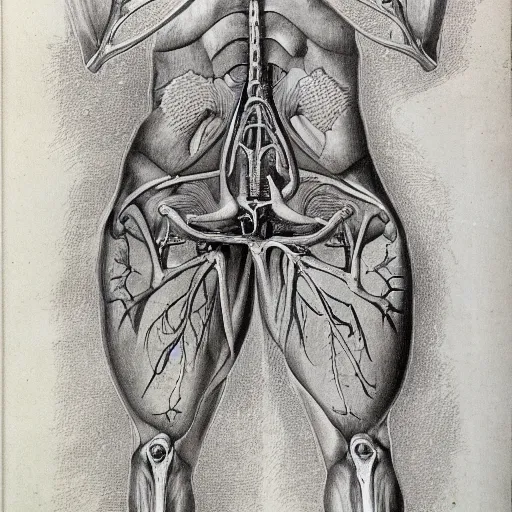 Prompt: anatomical drawing of the number 1 0 0