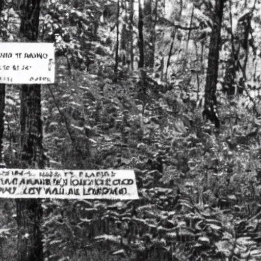 Image similar to A screen capture of found footage video left behind by a missing hiker in 1986