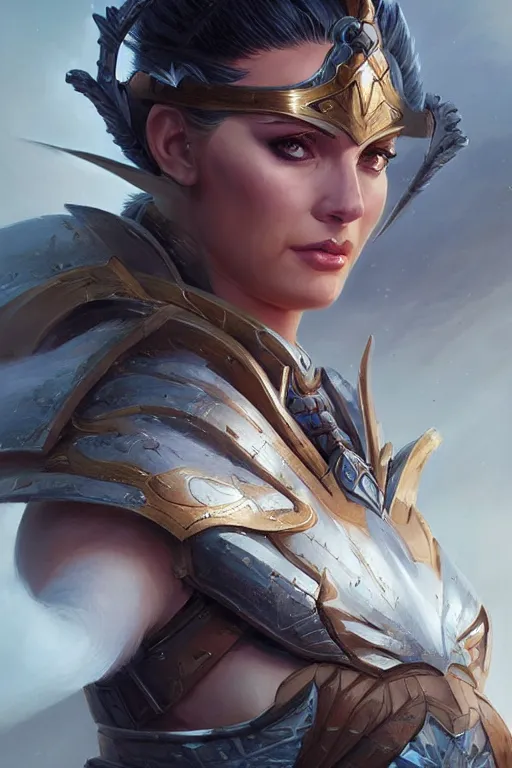 Image similar to amazon valkyrie athena, d & d, fantasy, portrait, highly detailed, headshot, digital painting, trending on artstation, concept art, sharp focus, illustration, art by artgerm and greg rutkowski and magali villeneuve