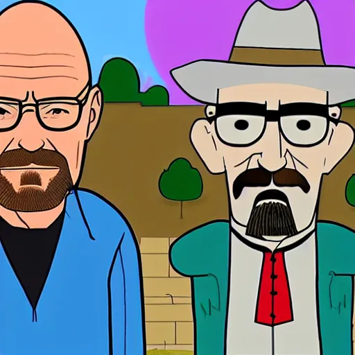 Image similar to Walter White in the art style of a kid's cartoon