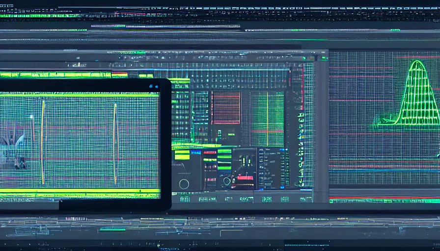 Image similar to rct screen showing oscilloscope on old soviet machine, volumetric lighting, photorealistic rendering, artstation, redshift, octane, golden ratio