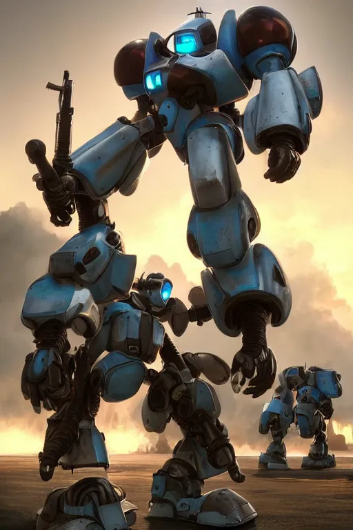 Image similar to mechwarrior 5 : mercenaries mech megaman transformer robot boss tank engine game octane render, 4 k, hd 2 0 2 2 3 d cgi rtx hdr style chrome reflexion glow fanart, global illumination ray tracing hdr fanart arstation by ian pesty by jesper ejsing pixar and disney unreal zbrush central hardmesh