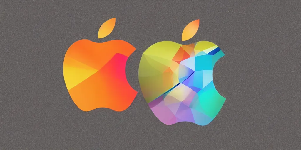 Prompt: a colorful apple computer logo