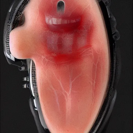 Image similar to computer mouse made from skin and flesh by shishido mazafaka, realism, ominous,