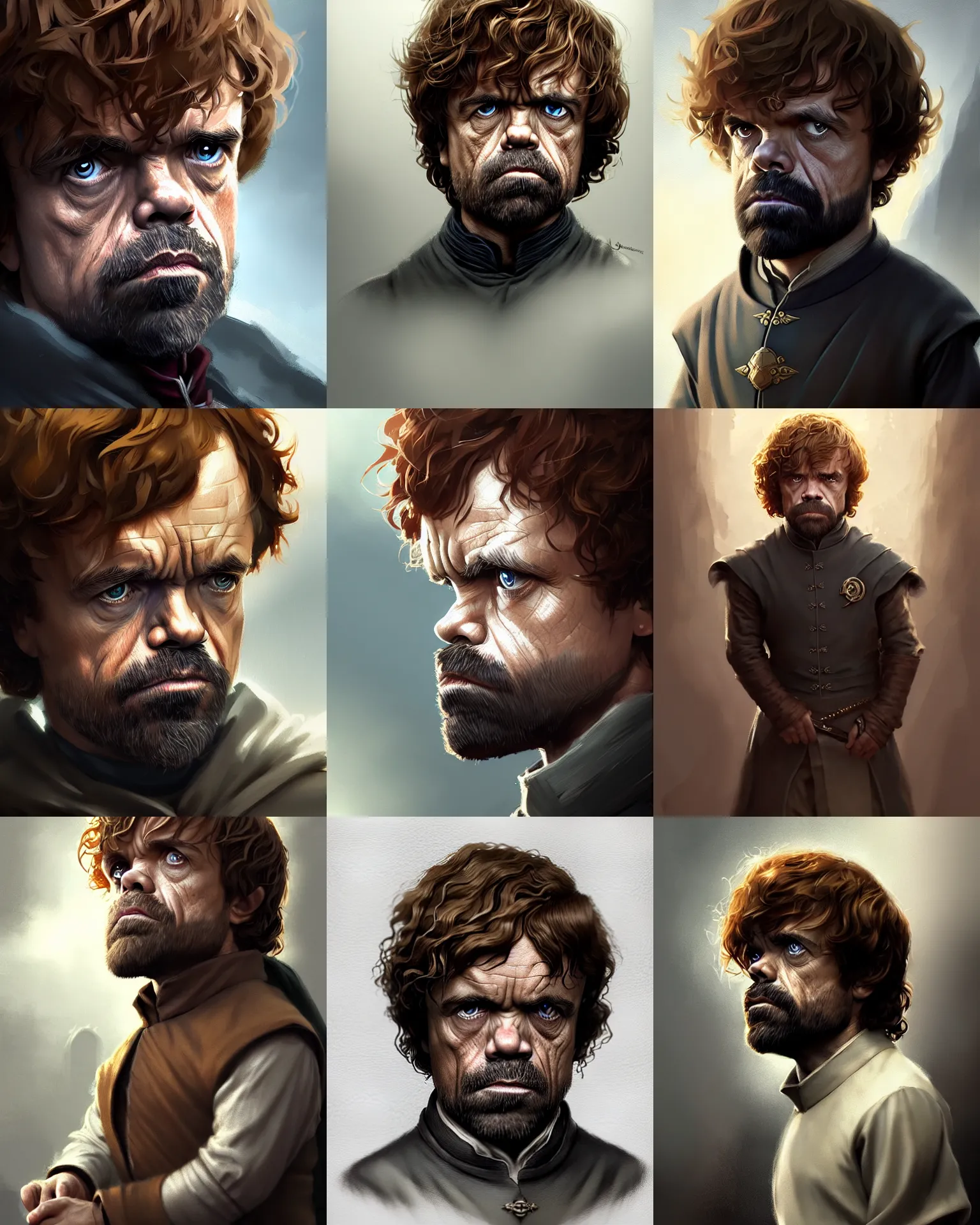 Prompt: Tyrion Lannister, medium shot close up, details, sharp focus, illustration, by Jordan Grimmer and greg rutkowski, Trending artstation, pixiv, digital Art