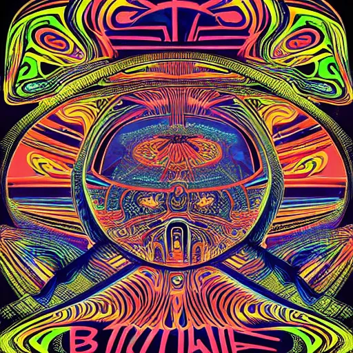 Image similar to Fillmore concert poster for The Bozone April 20, 1969 by Victor Moscoso, by Wes Wilson, by Glen Orbik, black light velvet poster, intricate paisley filigree, Bozo the clown. Circus motif, red clown nose, infinite fractal mandala tunnel, Unreal Engine, Grand Theft Auto render, HD 4D, flowing lettering