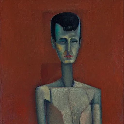 Image similar to portrait of a robot by amadeo modigliani in the style of greg rutkowski