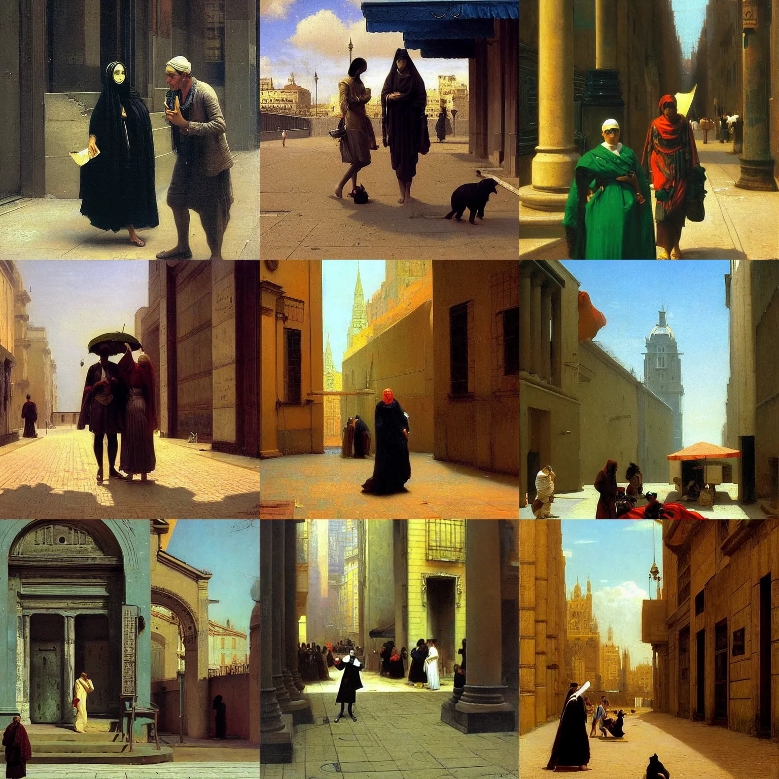 Prompt: street photography art by Jean-Leon Gerome