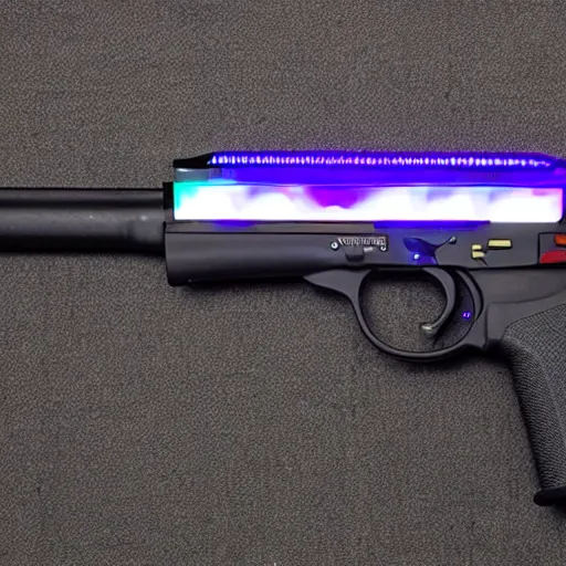 Prompt: gun with RGB lights