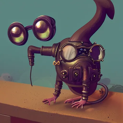 Prompt: a rat with steampunk googles, by Beeple