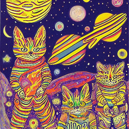 Image similar to Liminal space in outer space by Louis Wain