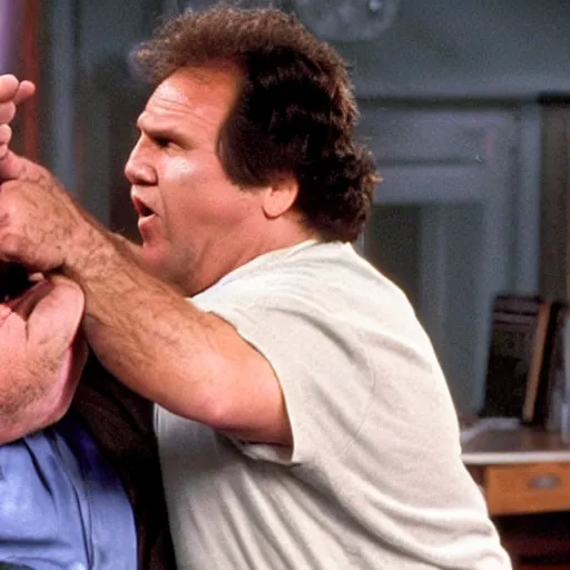 Image similar to danny devito and will ferrell in a fight to the death