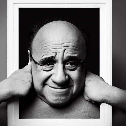 Image similar to Danny DeVito crying, cinematic, studio light, 8K,