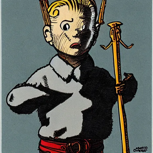 Prompt: tintin as a dark souls boss by louise bourgeois