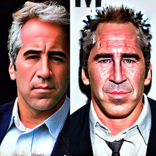 Image similar to Jeffery Epstein swaps faces with Nicholas Cage