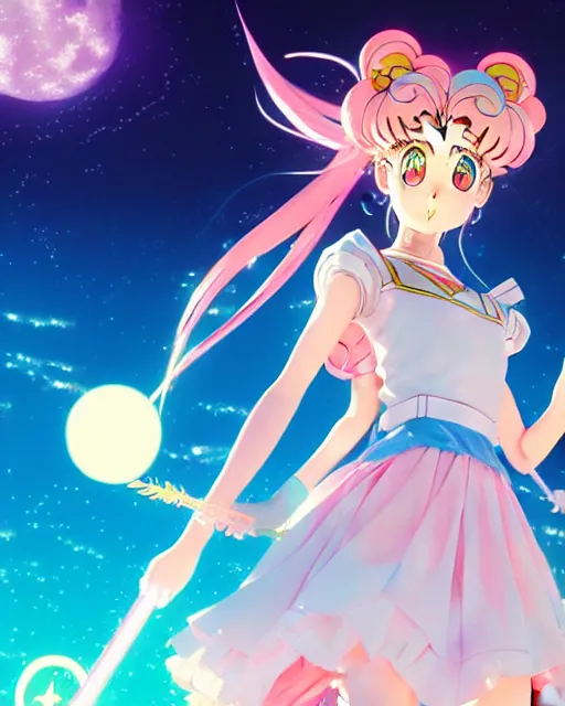 Image similar to pastel sailor moon magical girl anime screenshot, anime, intricate, sharp focus, illustration, highly detailed, digital painting, clean artstyle, concept art, matte, art by ilya kuvshinov and ruan jia and greg rutkowski, masterpiece