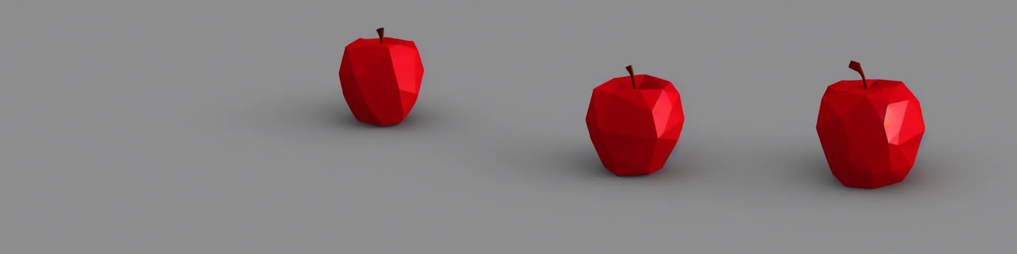 Image similar to red apple on table, low poly, polygon, low poly character