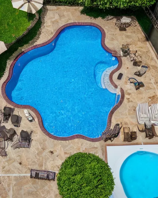 Image similar to a top down view of a pool