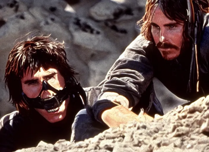 Image similar to film still of Christian Bale as Max in Mad Max 1979