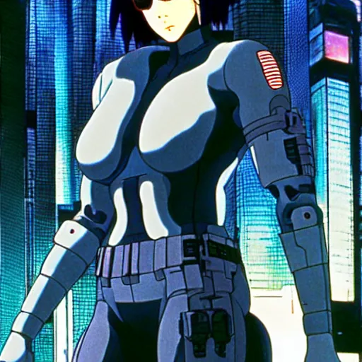Prompt: Ghost in the Shell, GitS, glasses, full body, ! Batou Buttetsu !, film, adaptation, style anime, by Masamune Shirow