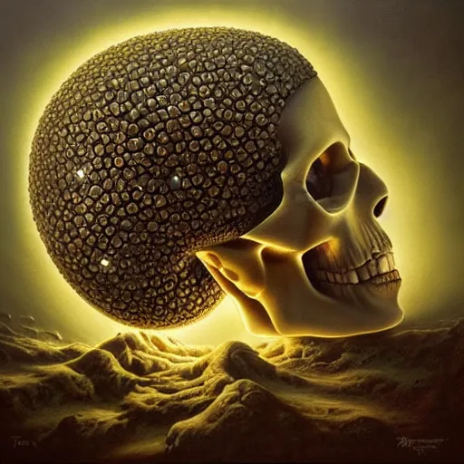 Image similar to Crystal skull by Tomasz Alen Kopera, masterpiece