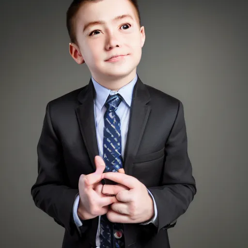 Image similar to corporate portrait, junior sales executive optimistic of the future oblivious to worldly woe, professional studio lighting