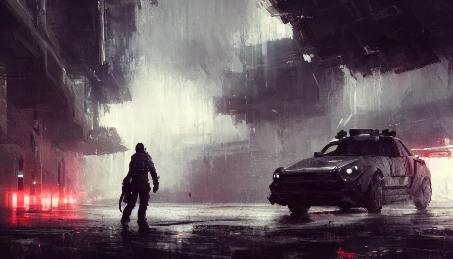 Image similar to concept art by jan urschel, cinematic shot, trending on artstation, high quality, brush stroke, death