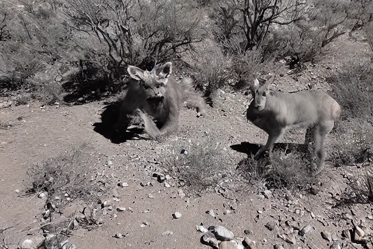 Image similar to trail cam footage of a monster in the arizona desert